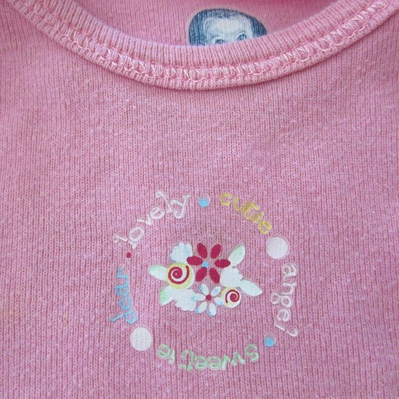 Gerber One Piece Bodysuit Girls Size 3-9M Pink Short Sleeve Floral Infant Cutie - Picture 2 of 4